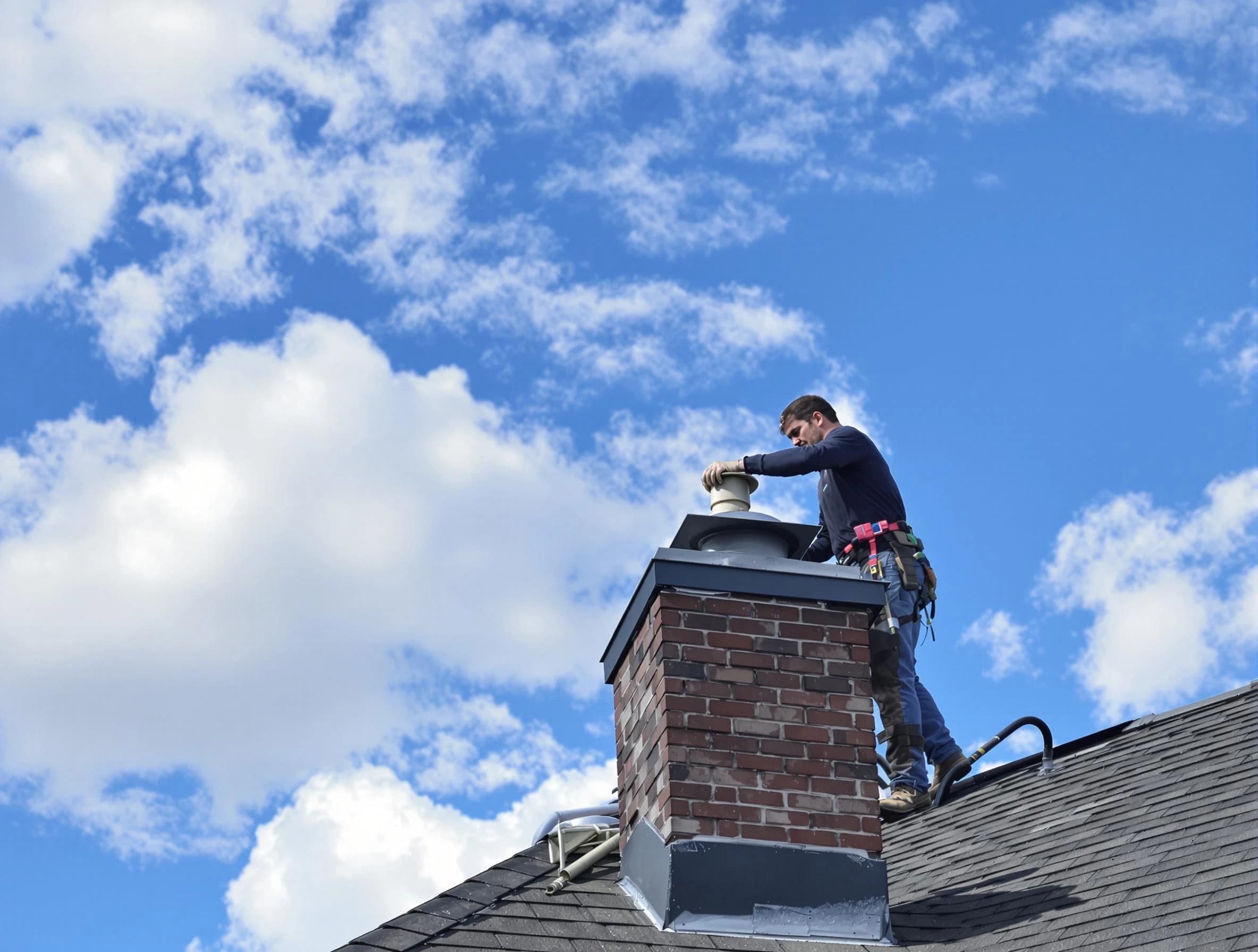 Twin Lakes Chimney Sweep installing a sturdy chimney cap in Twin Lakes, CO