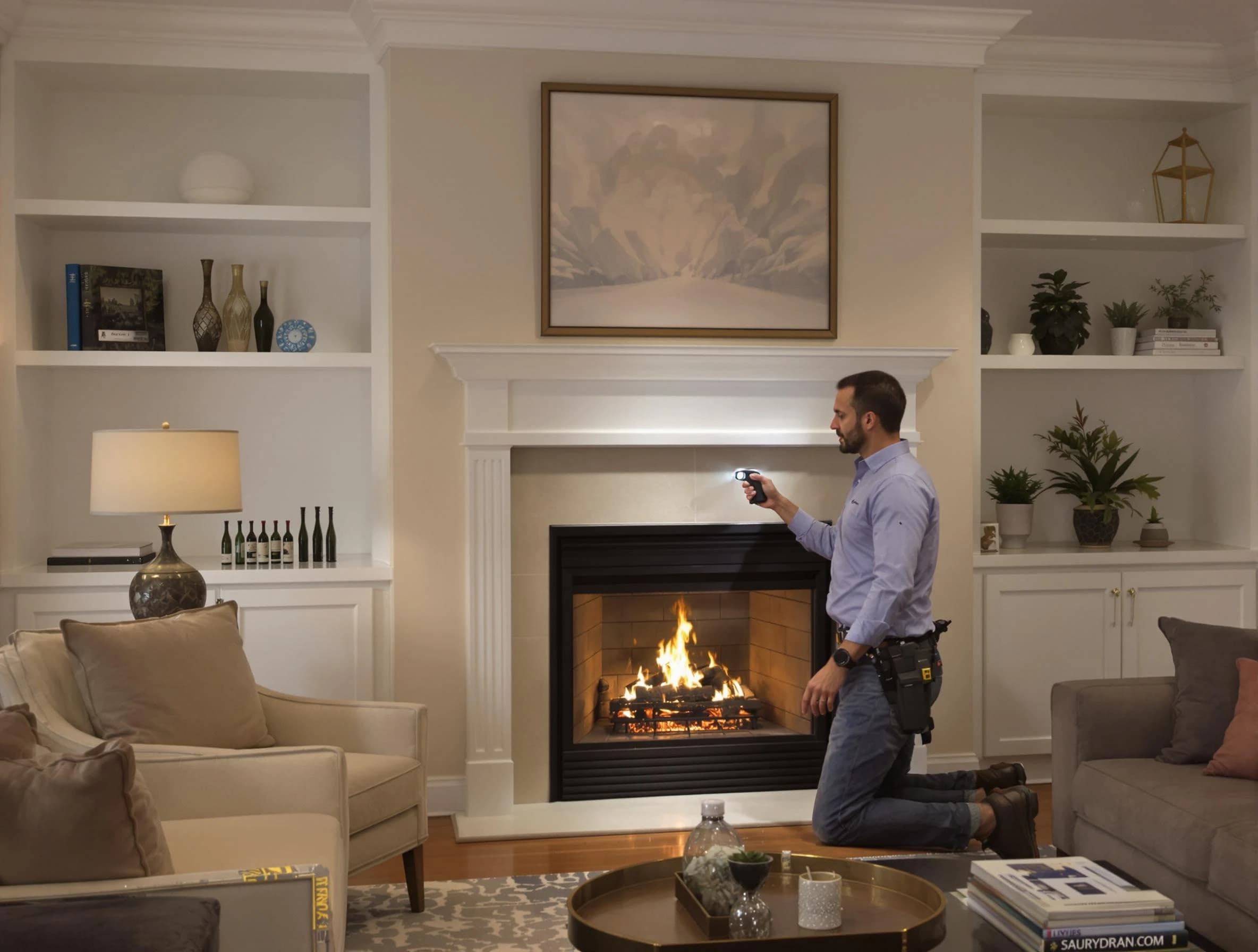 Twin Lakes Chimney Sweep conducting a fireplace safety inspection in Twin Lakes, CO