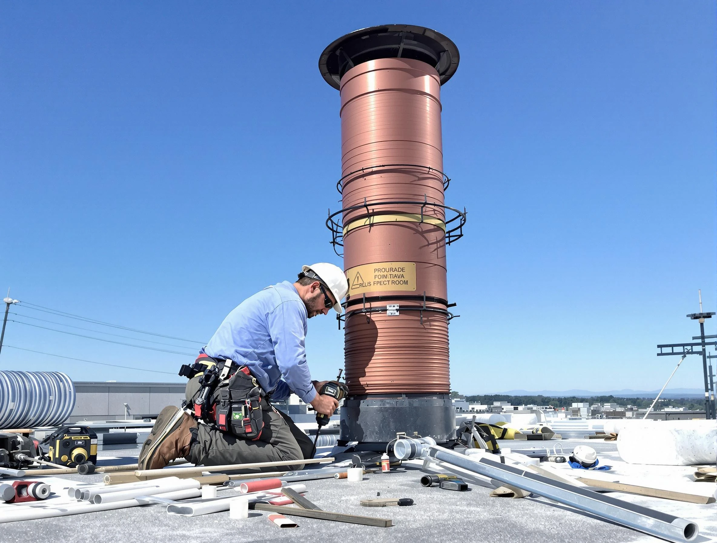 Installed chimney liner by Twin Lakes Chimney Sweep in Twin Lakes, CO