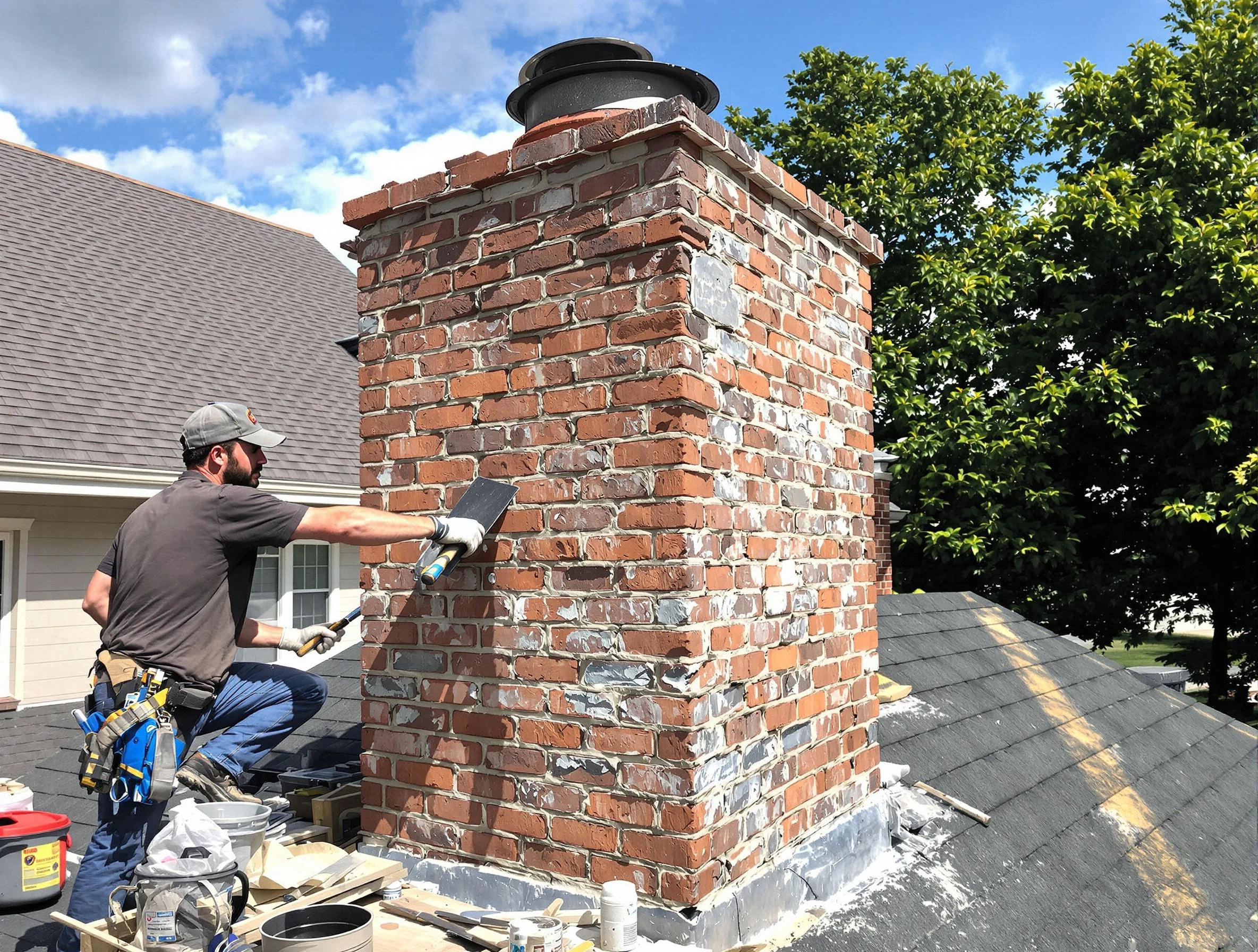 Completed chimney rebuild by Twin Lakes Chimney Sweep in Twin Lakes, CO