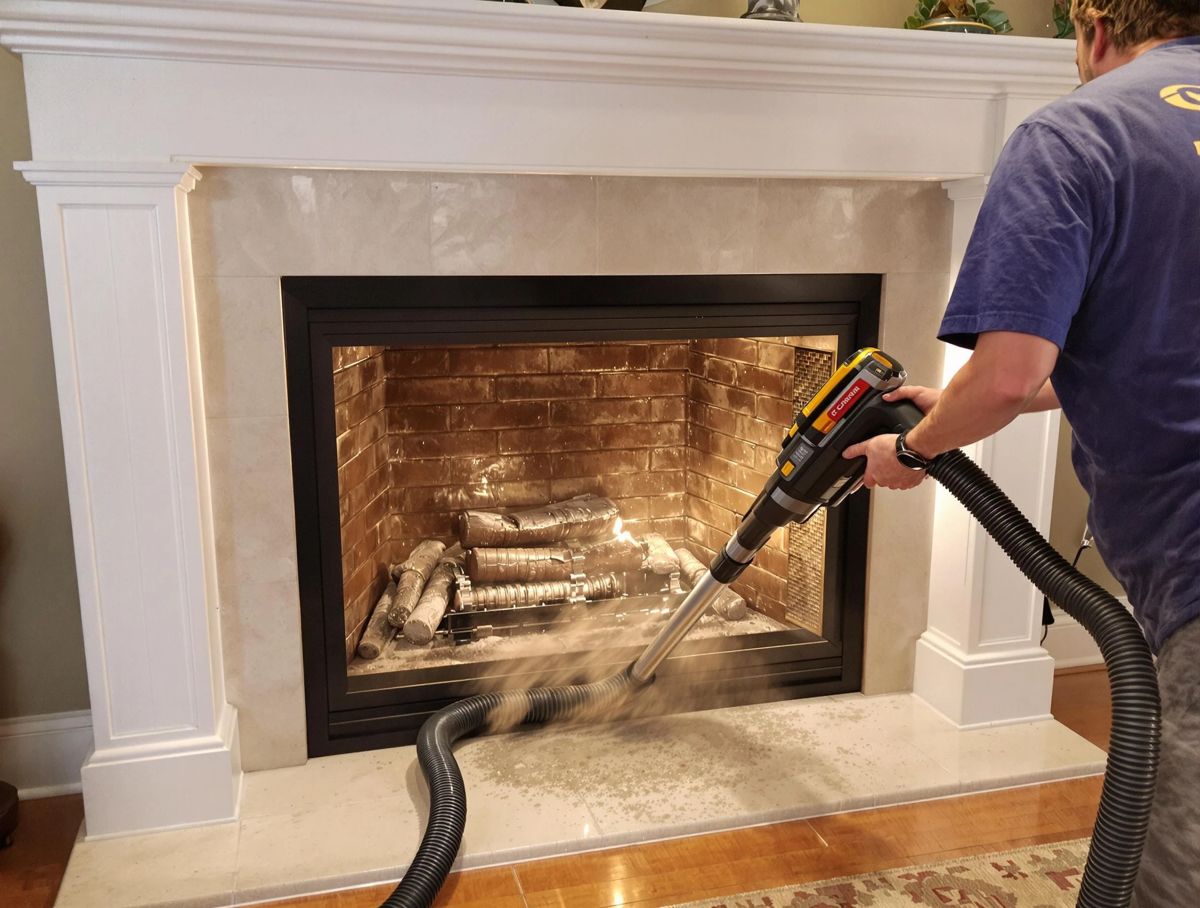Fireplace cleaning performed by Twin Lakes Chimney Sweep in Twin Lakes, CO